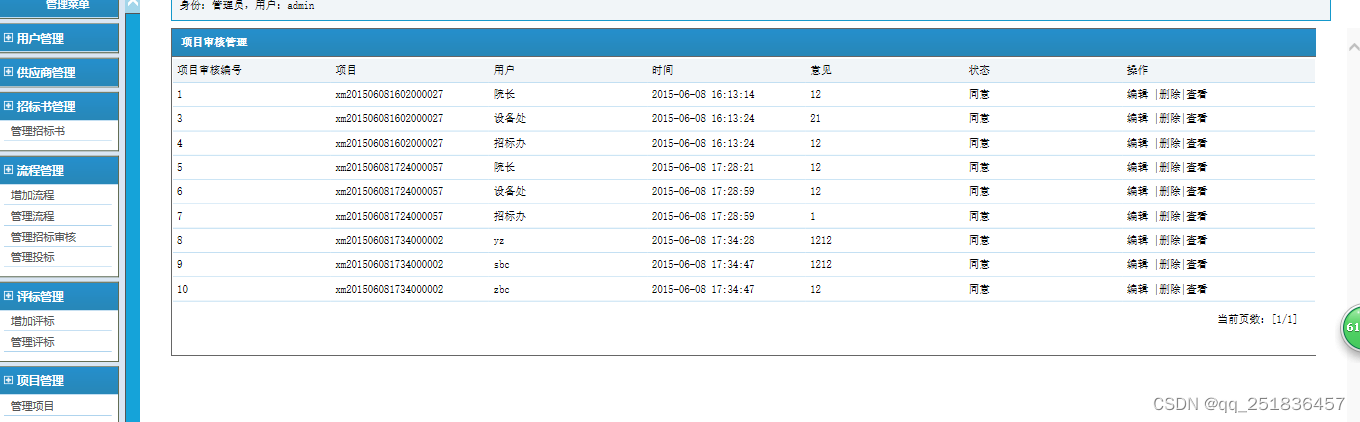 JSP招投标管理系统myeclipse开发mysql数据库WEB结构java编程