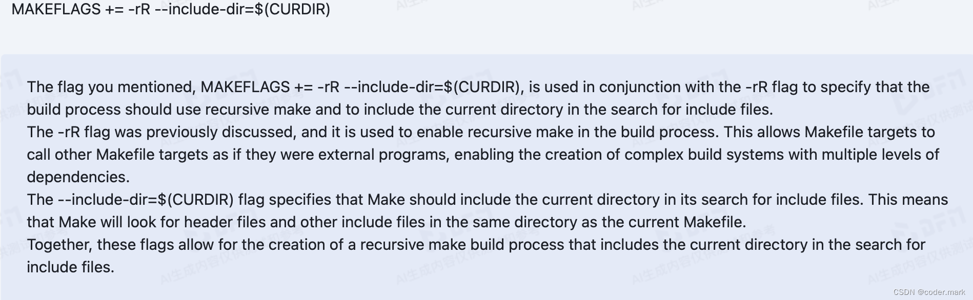 MAKEFLAGS += -rR --include-dir=$(CURDIR)的含义