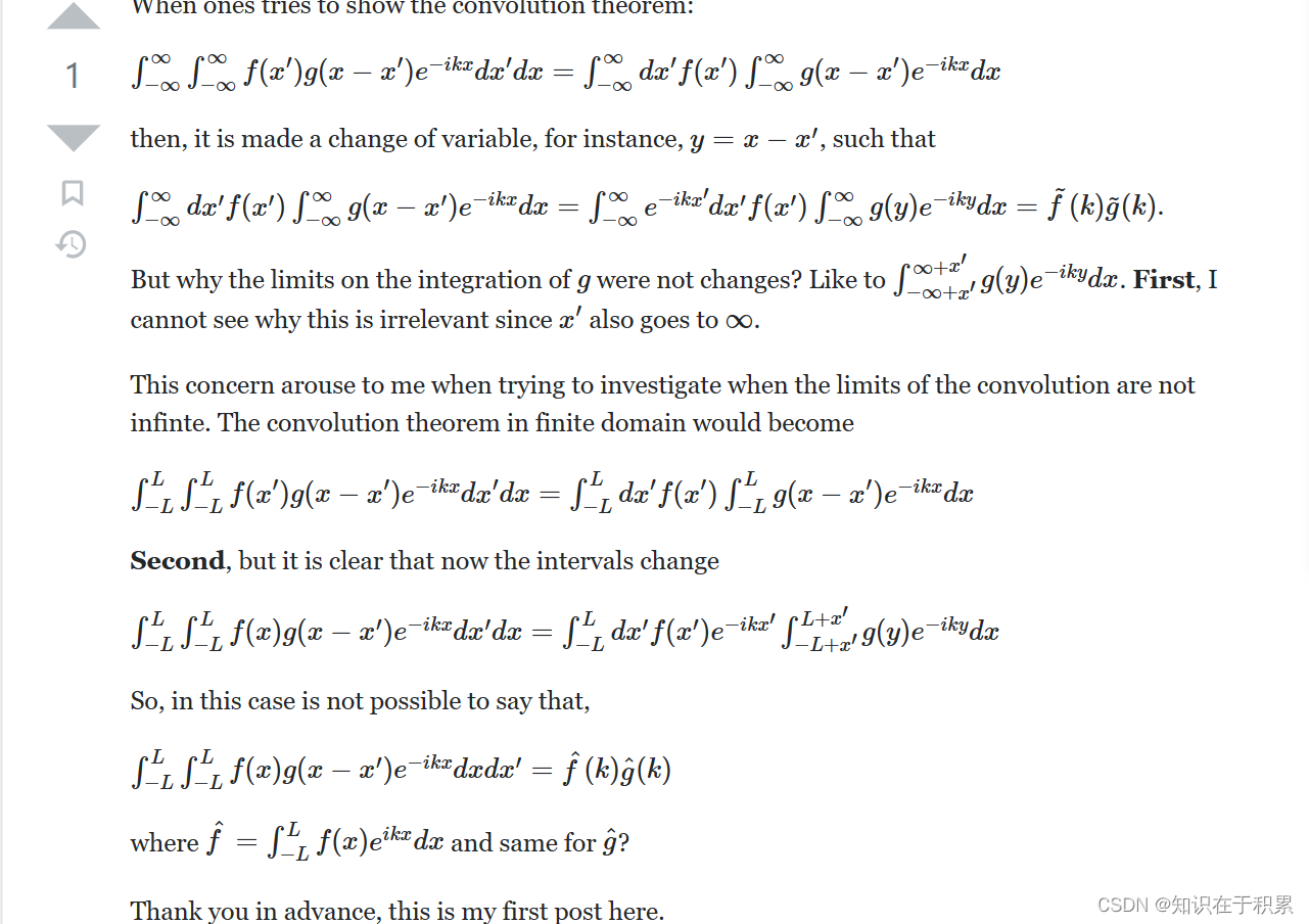 Convolution theorem in finite domain