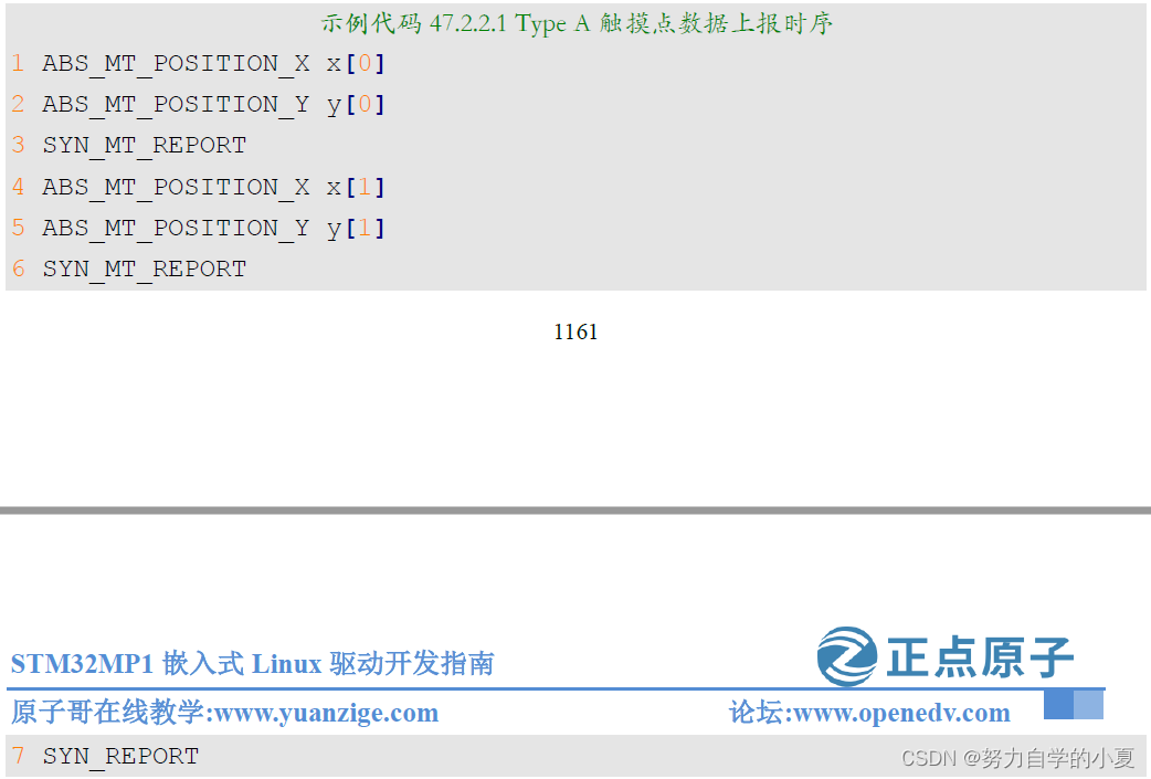 Type A触摸点数据上报时序