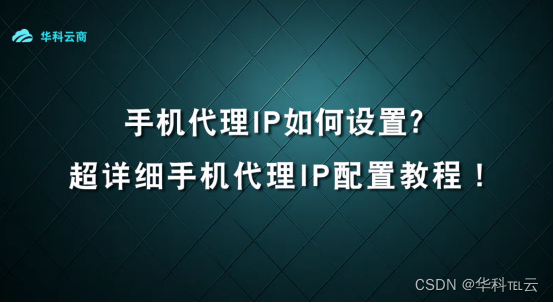 详细手机代理IP配置