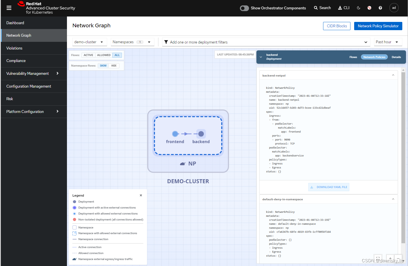 OpenShift Security - 用 RHACS 为应用自动生成 NetworkPolicy