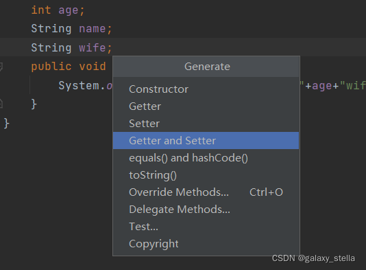 Java类中的get,set方法的快捷设置_java有没有快捷方法给所有属性set值-CSDN博客