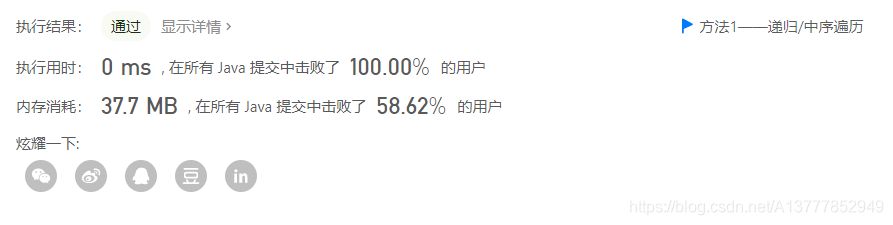 方法1——递归/中序遍历