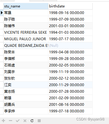 MySQL根据出生日期查询年龄,以及对年龄进行分组统计_mysql根据出生日期计算年龄-CSDN博客