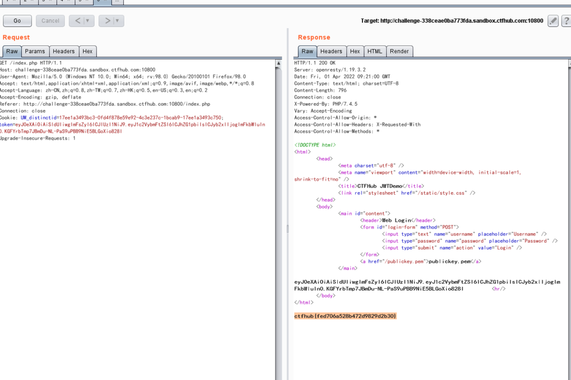 ctfhub 技能树 JSON  Token 修改签名算法_return jwtencode(payload,secret