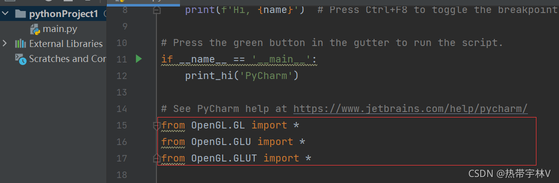 python+PyCharm+Opengl配置+显示三维图形实现+旋转+平移+缩放+光照_python opengl 实时显示3d-CSDN博客