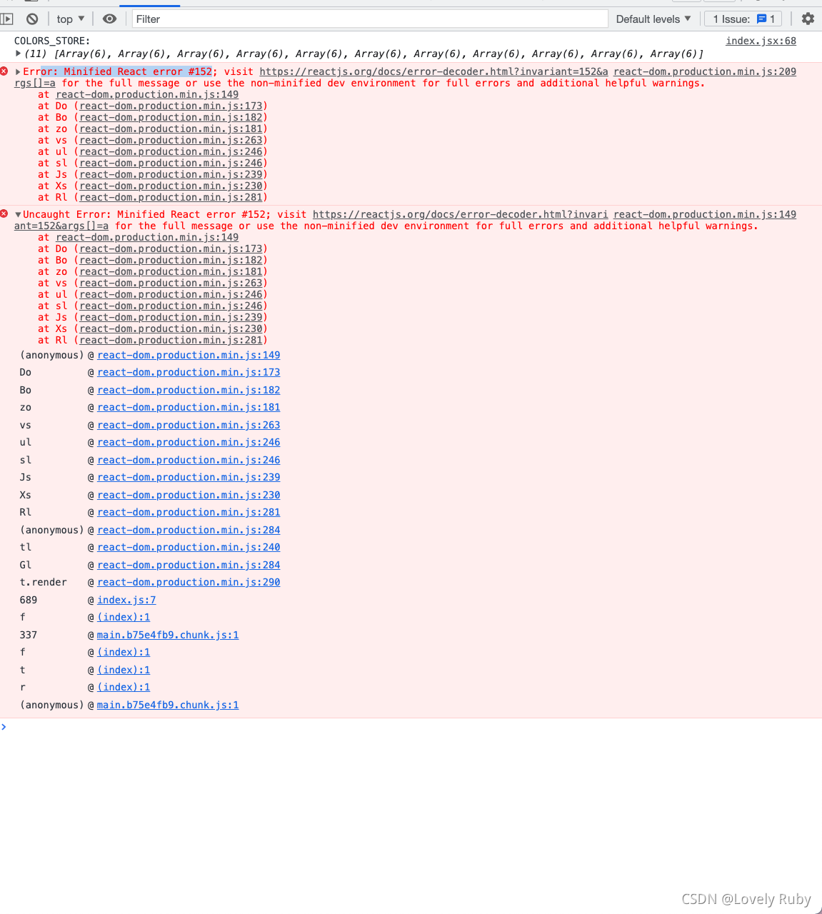 Minified React error #152; visit https://reactjs.org/docs/error-decoder ...