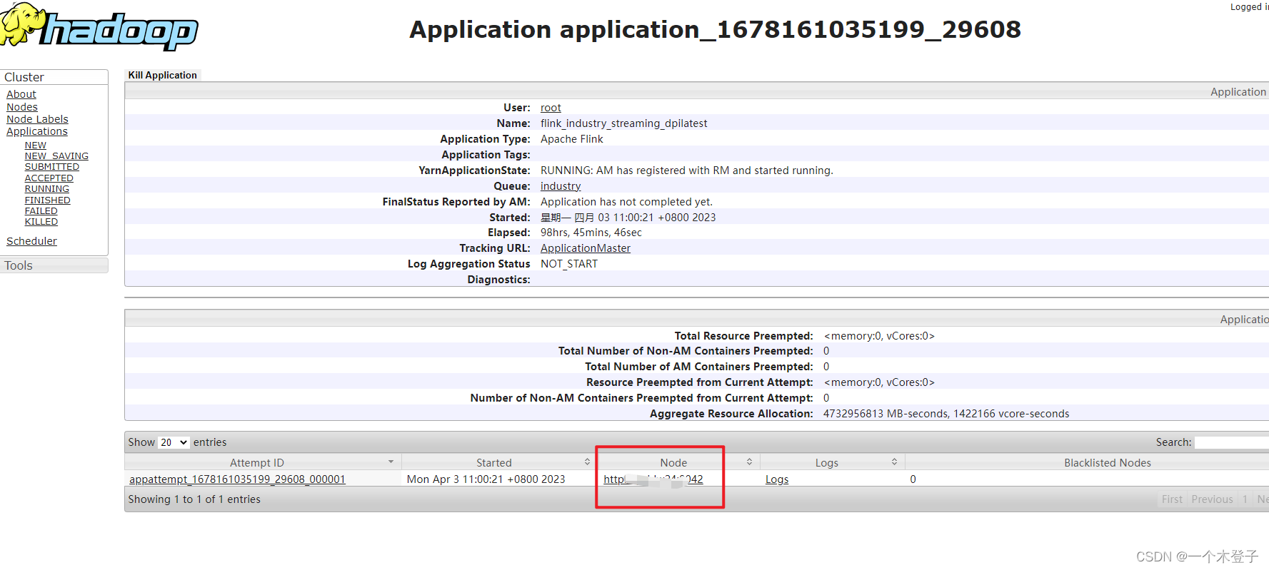大数据初学者问题汇总之yarnui上Tracking URL打开报错500，且Log Aggregation Status NOT