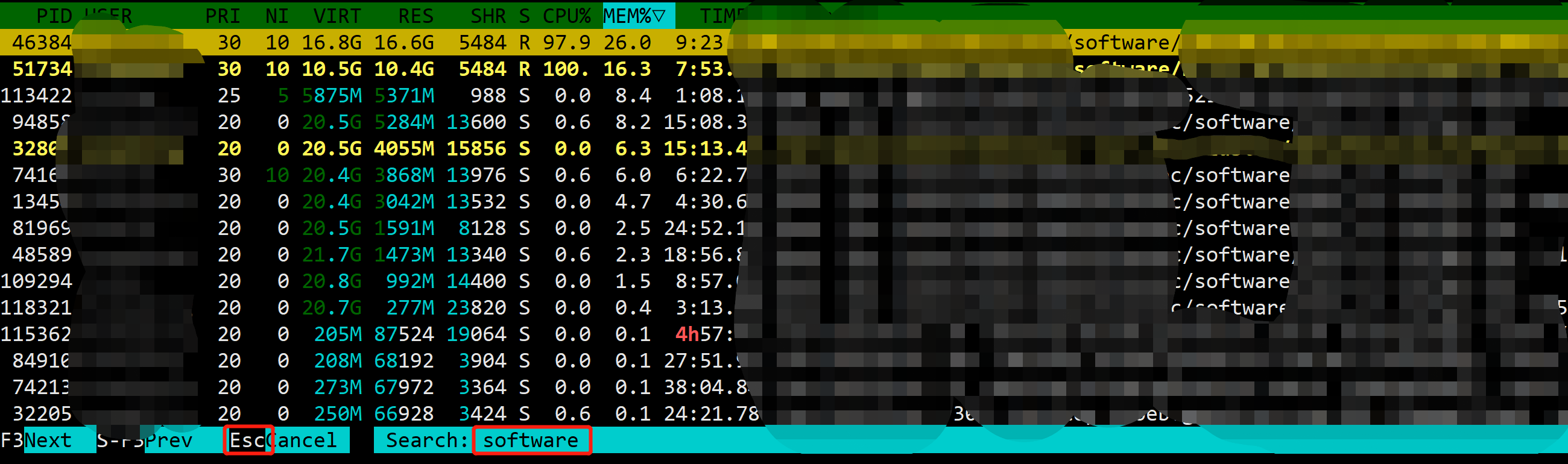 htop-search功能