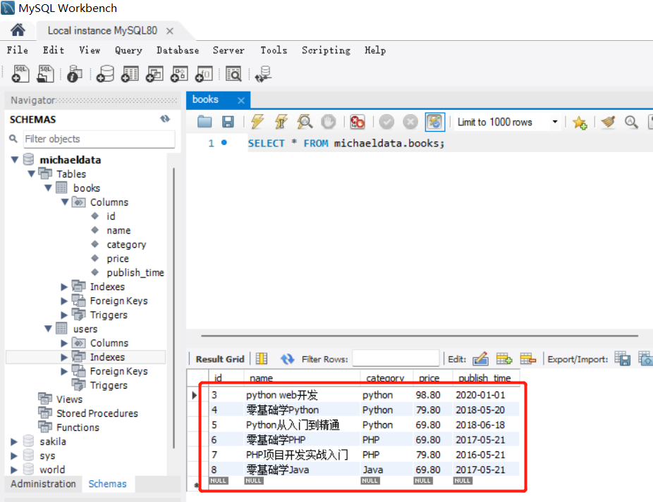 python 操作MySQL数据库