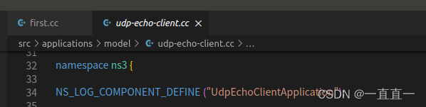 在UdpEchoClient源代码里寻找其日志模块声明的名字
