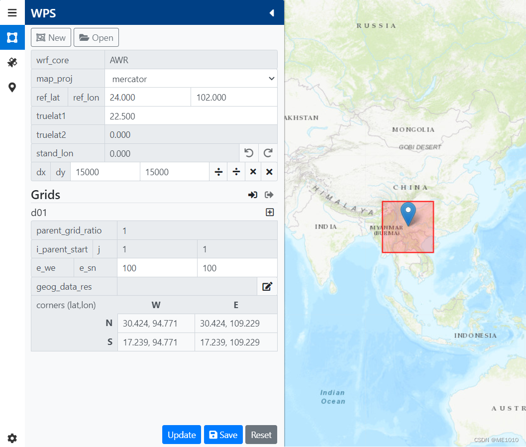 网页版WRF Domain Wizard