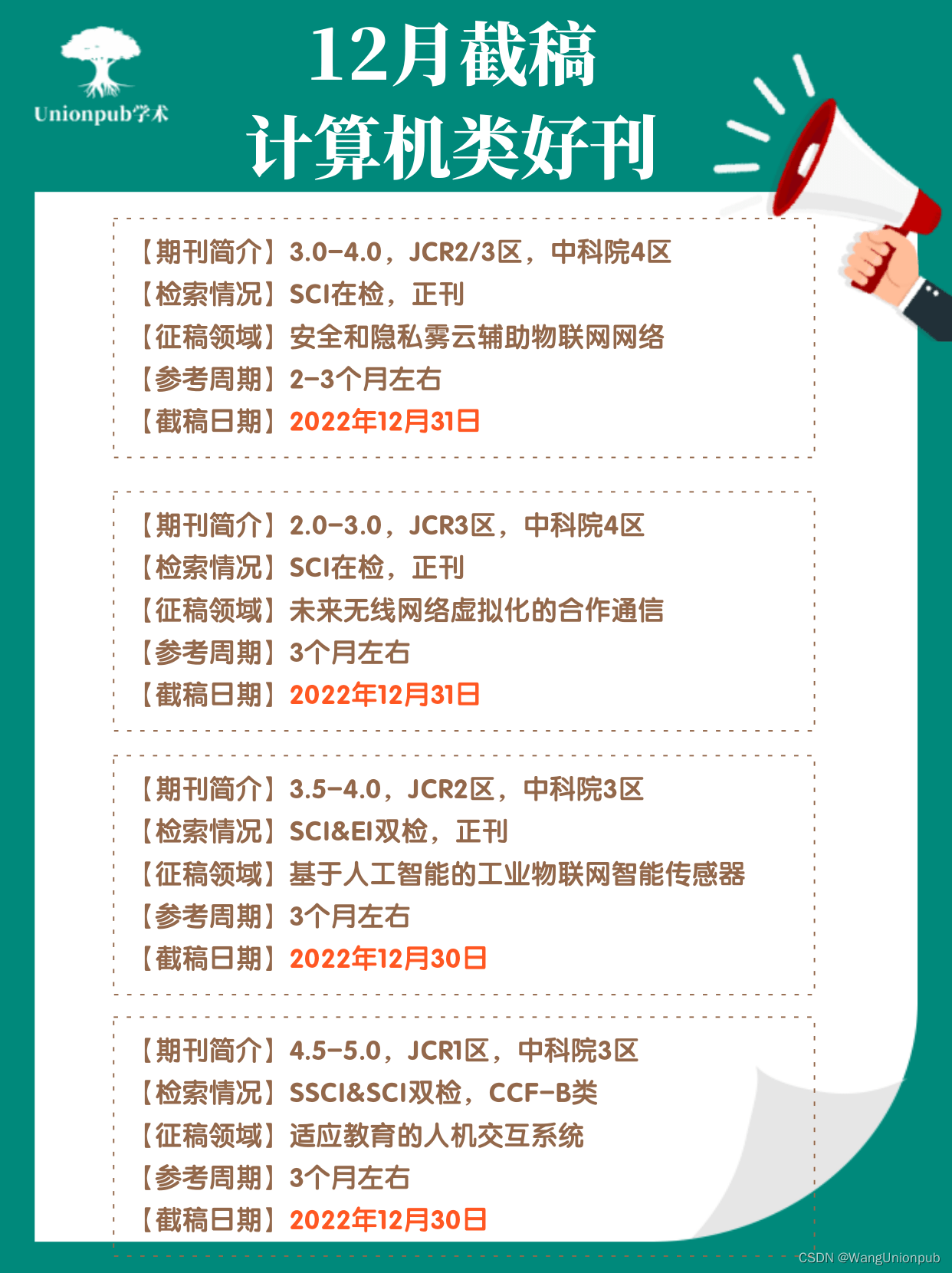 【2-3个月左右录用】物联网、无线通信类、人工智能、传感器、人机交互等领域必投快刊，进展顺利，12月截稿