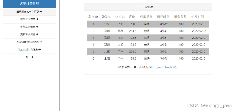 Java 火车票订票系统