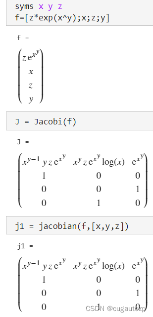 Matlab 自编雅可比矩阵 (jacobi) 函数与官方的Jacobian matrix（雅可比矩阵）函数对比及创新