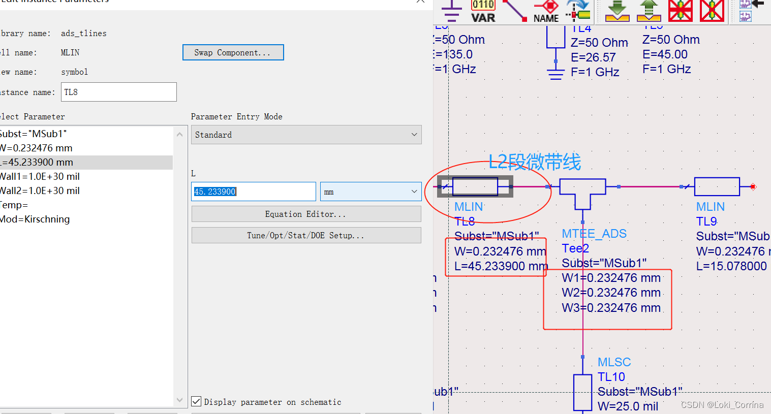 三、ADS实现阻抗匹配的三种案例（三）Smith＋LineCalc搭建微带双枝短截线匹配电路_微带双枝短截线匹配电路理论-CSDN博客