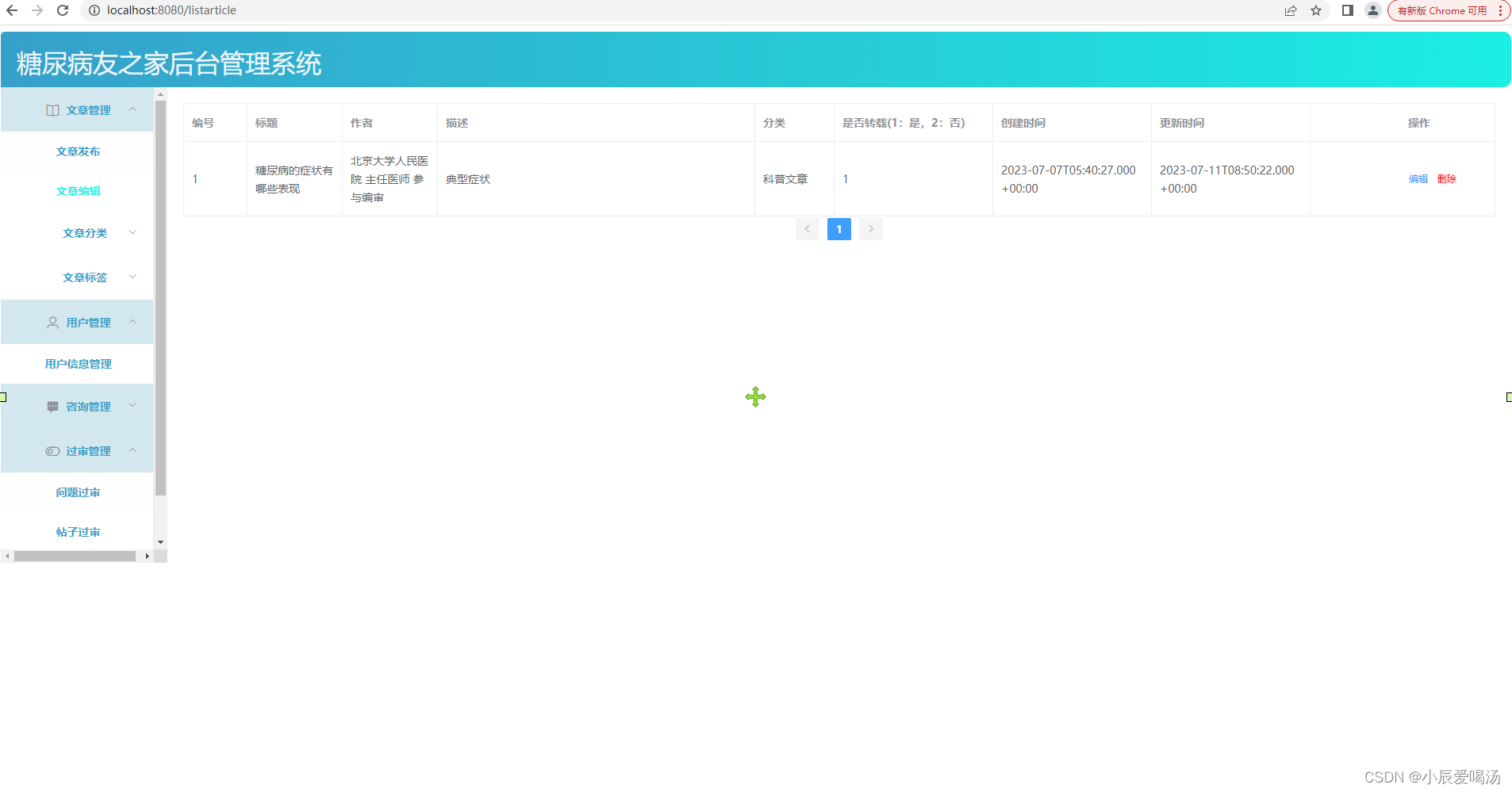 Java精品项目源码第60期糖尿病之家(代号V060)