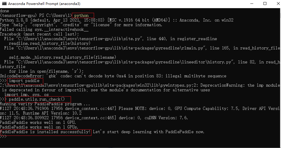 Win10系统搭建最新Anaconda（3）+python（3.8）+tensorflow-gpu（2.7）+CUDA（11.5）+cuDNN（8.1）环境的详细流程