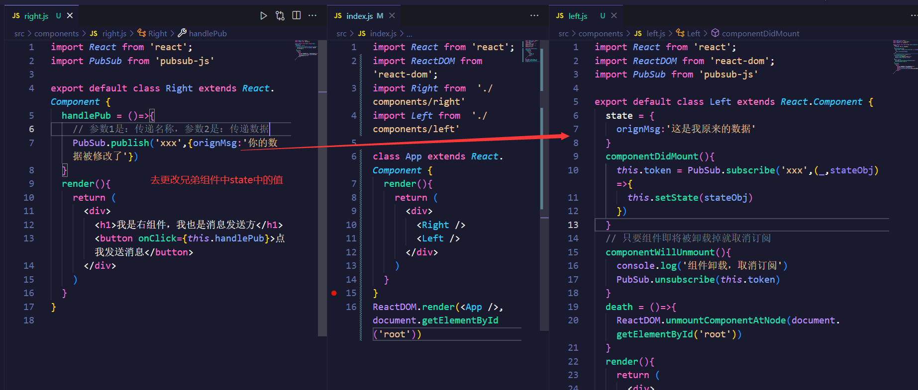 React--》React组件间数据的通信与共享