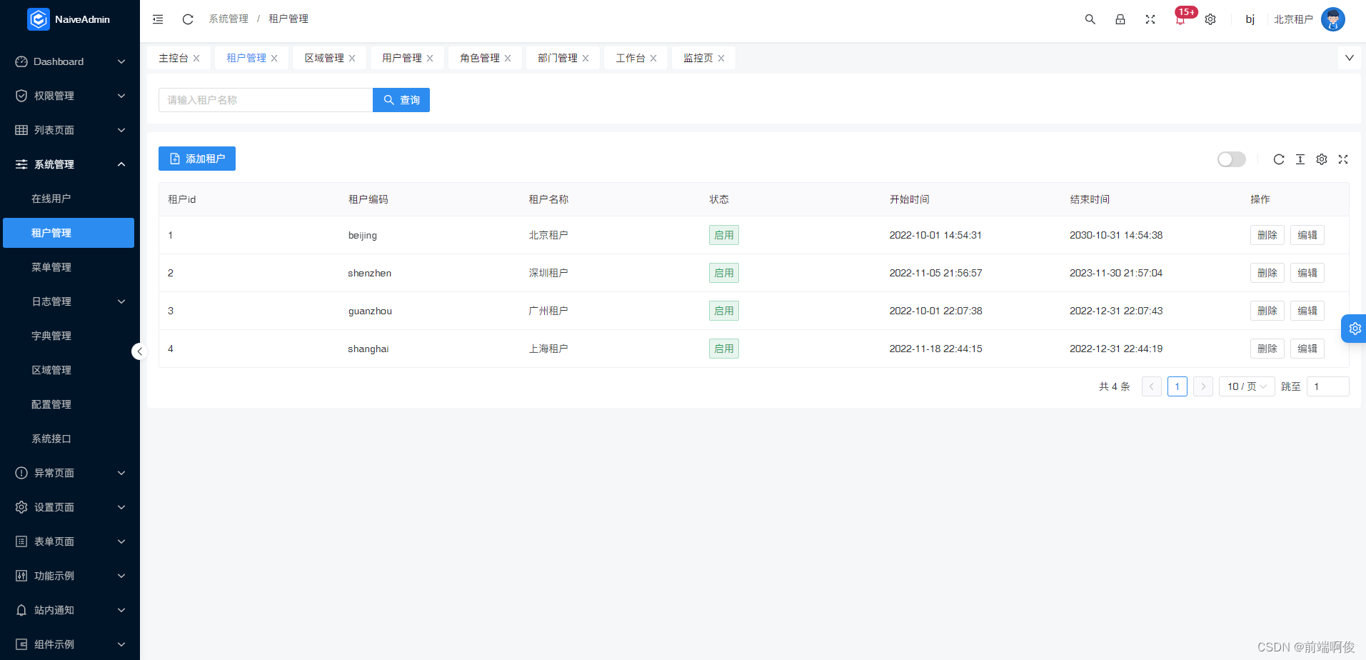 新品上线 Naive Admin Tenant 开箱即用多租户开发框架_前端多tenant-CSDN博客