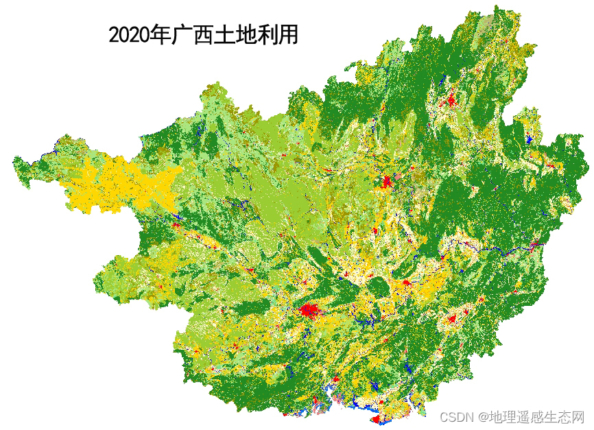 广西省行政村边界shp数据/广西省乡镇边界/广西省土地利用分类数据/径流分布