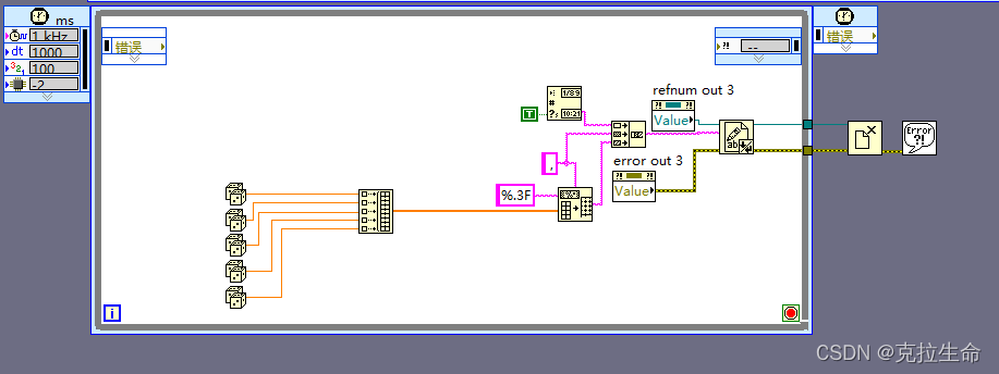 labview 数据存储csv文件,同时读取储存文件每500行读取一个数组,POST数据传输,500条写一次。_labview读取csv文件 ...