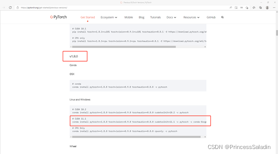 以torch1.8.0为例,使用该命令安装torch,带有cudatoolkit(11.1),torchvision等组件