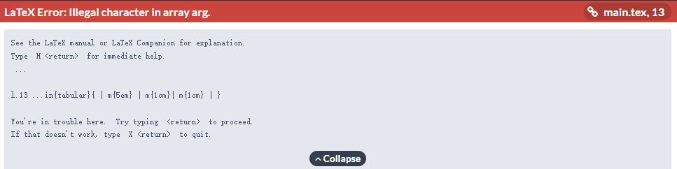 latex-latex-error-illegal-character-in-array-arg