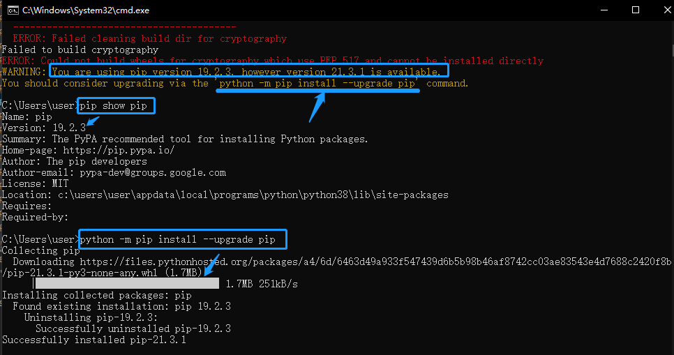 升级pip安装：安装cryptography包出错，找出原因，解决问题_pip Cryptography-CSDN博客