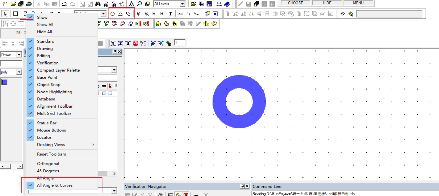 Drawing ring gratings with L-Edit - Programmer Sought