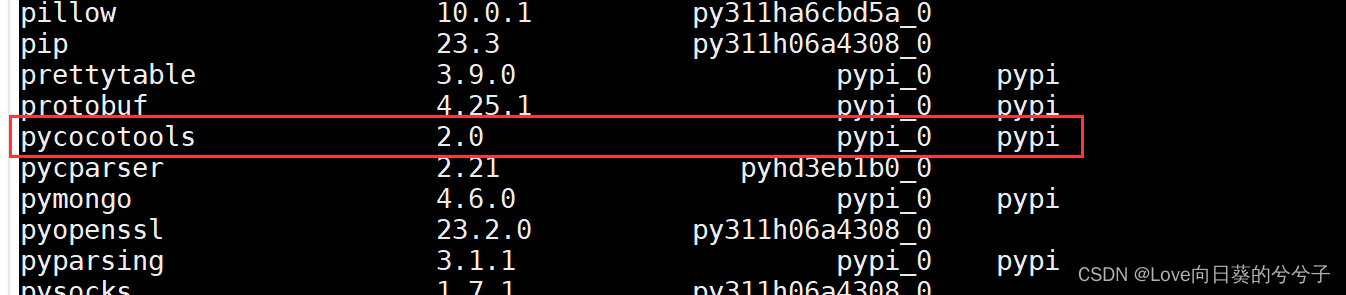 ModuleNotFoundError: No module named ‘pycocotools‘