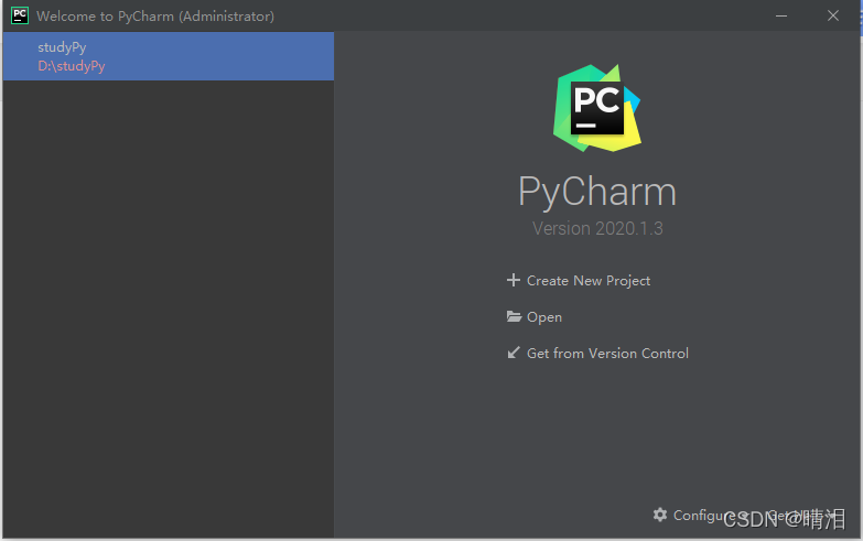 使用PyCharm运行第一行python代码
