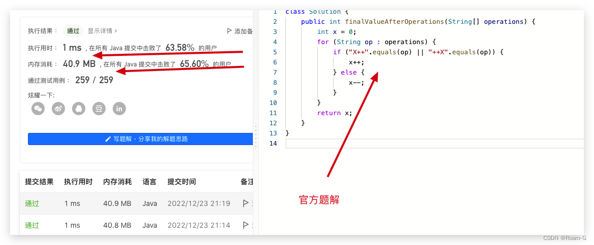 执行操作后的变量值，我的题解首次优于官方