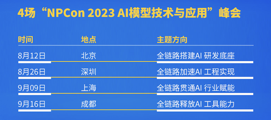 聚焦AI基礎(chǔ)設(shè)施，NPCon2023 AI 模型技術(shù)與應(yīng)用峰會首站將在北京拉開帷幕