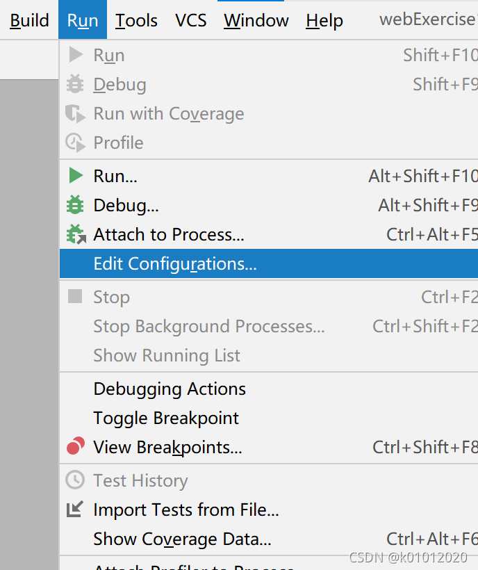 点击Run-Edit Configurations