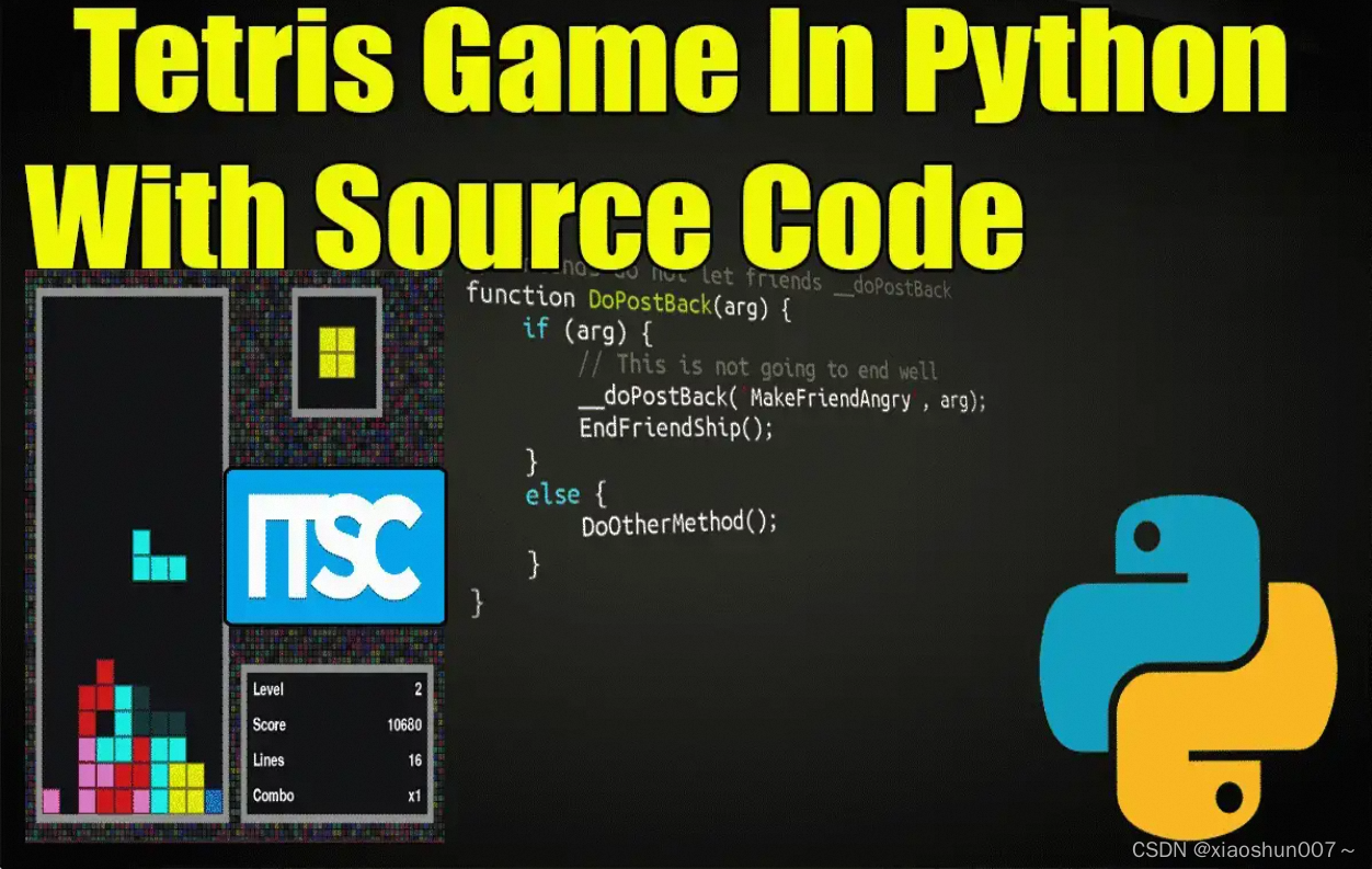 python趣味编程-5分钟实现一个俄罗斯方块游戏（含源码、步骤讲解）
