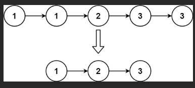力扣：83. 删除排序链表中的重复元素（Python3）