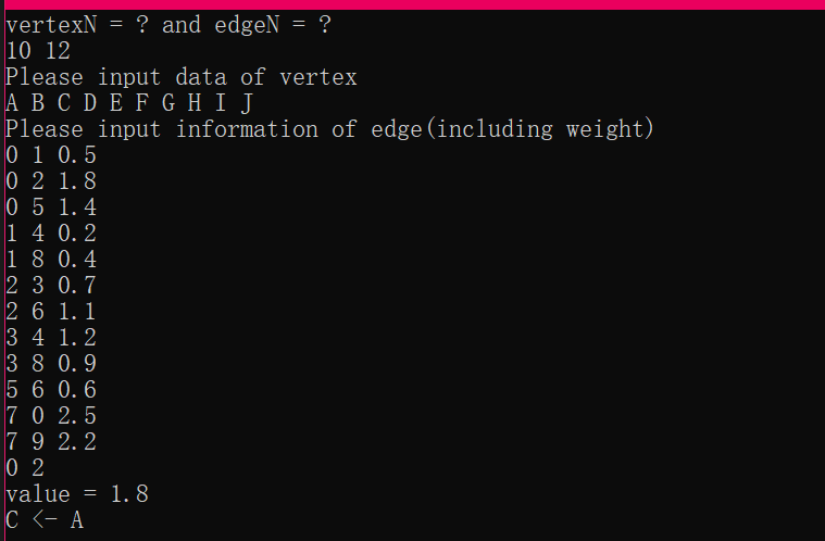 C++实现dijkstra单源最短路径