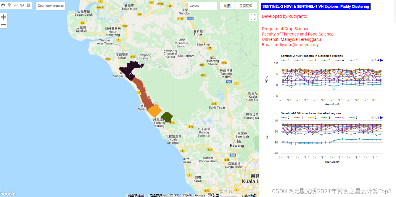 Google Earth Engine（GEE）——Sentinel-1 和 2 数据的融合，水稻范围识别和水稻种植季节区分地图绘制—马来西亚为例