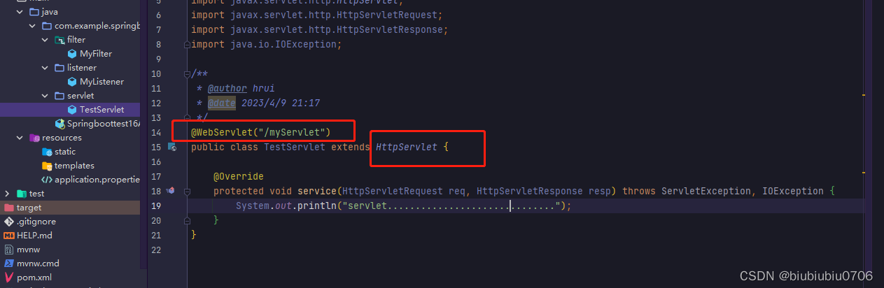 SpringBoot中使用Servlet,Filter,Listener,拦截器