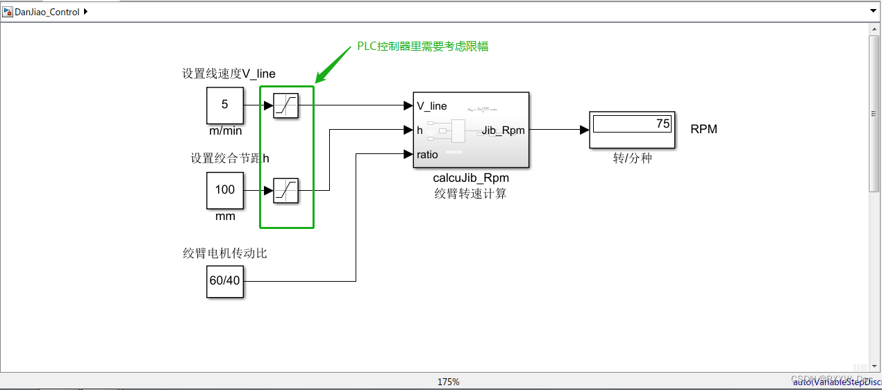 单绞机控制算法模型（Simulink仿真）