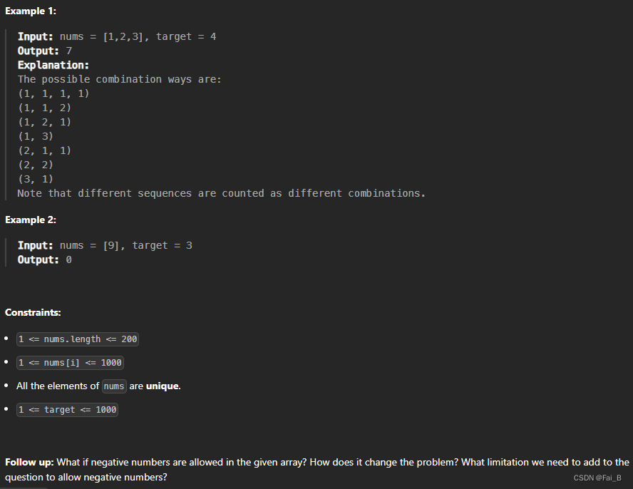 518. Coin Change II 377. Combination Sum IVCSDN博客