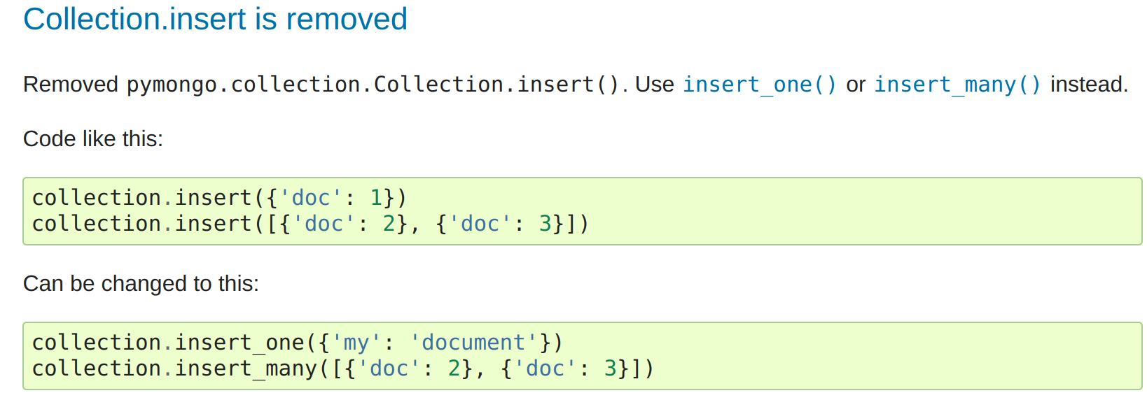 pymongo使用insert()方法报错_pymongo insertCSDN博客