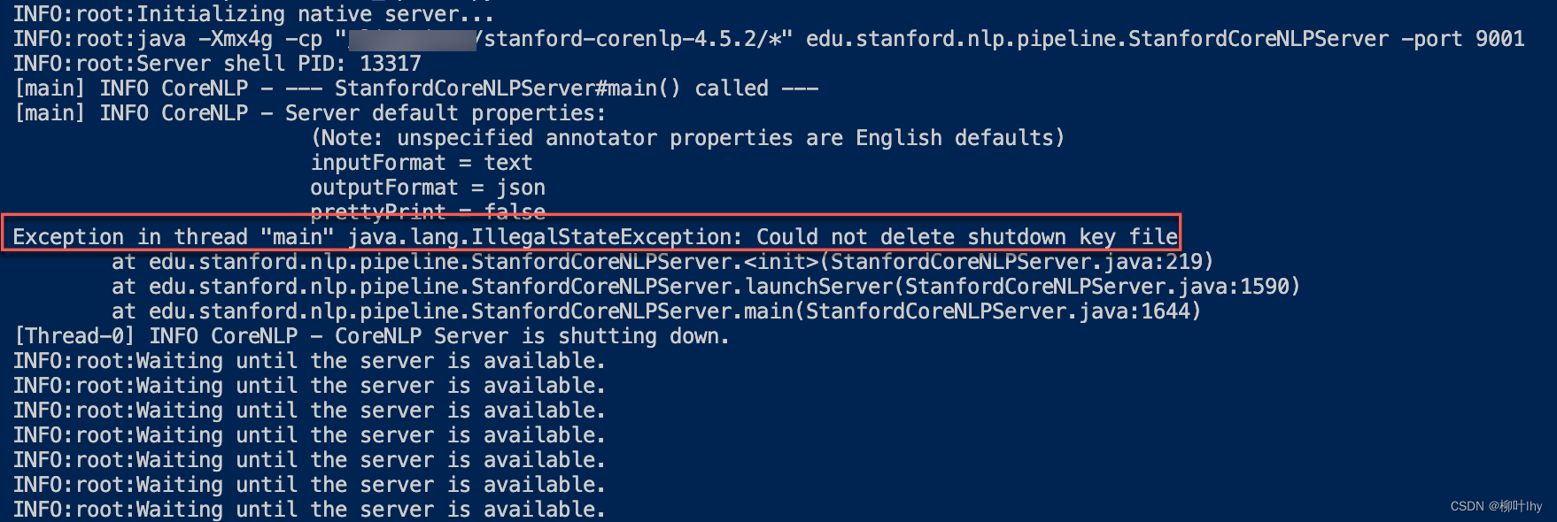 【Solved】java.lang.IllegalStateException: Could not delete shutdown key file