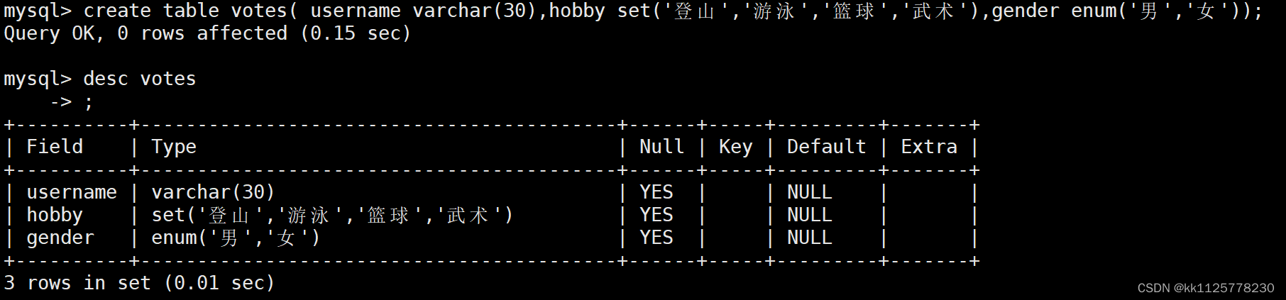 【MySQL---＞数据类型】