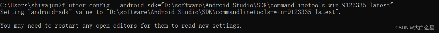 配置Android SDK完成，可以看到返回的地址也是正确的