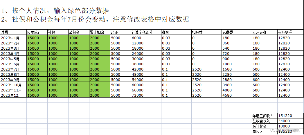 2023个税验证Excel表