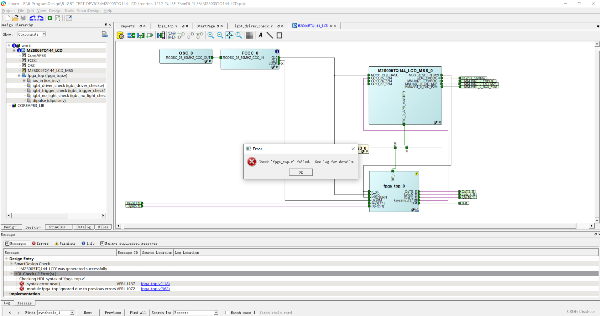 Microsemi的FPGA开发环境Libero编译器更换后.tcl文件问题解决办法_microsemi Fpga加法错误-CSDN博客