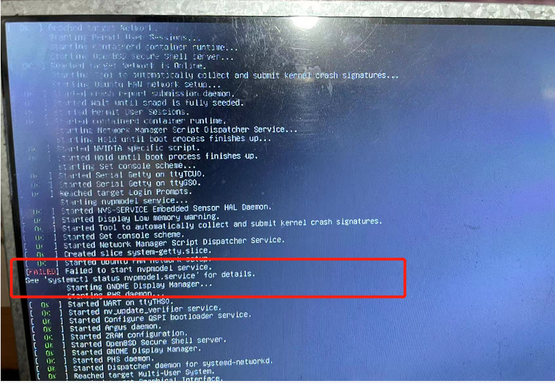 解决Jetson： Failed to start nvpmode1 server. 和Failed to start load kernel modules